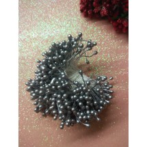 Тычинки на нитке средние цв. серебро, цена за 100 шт